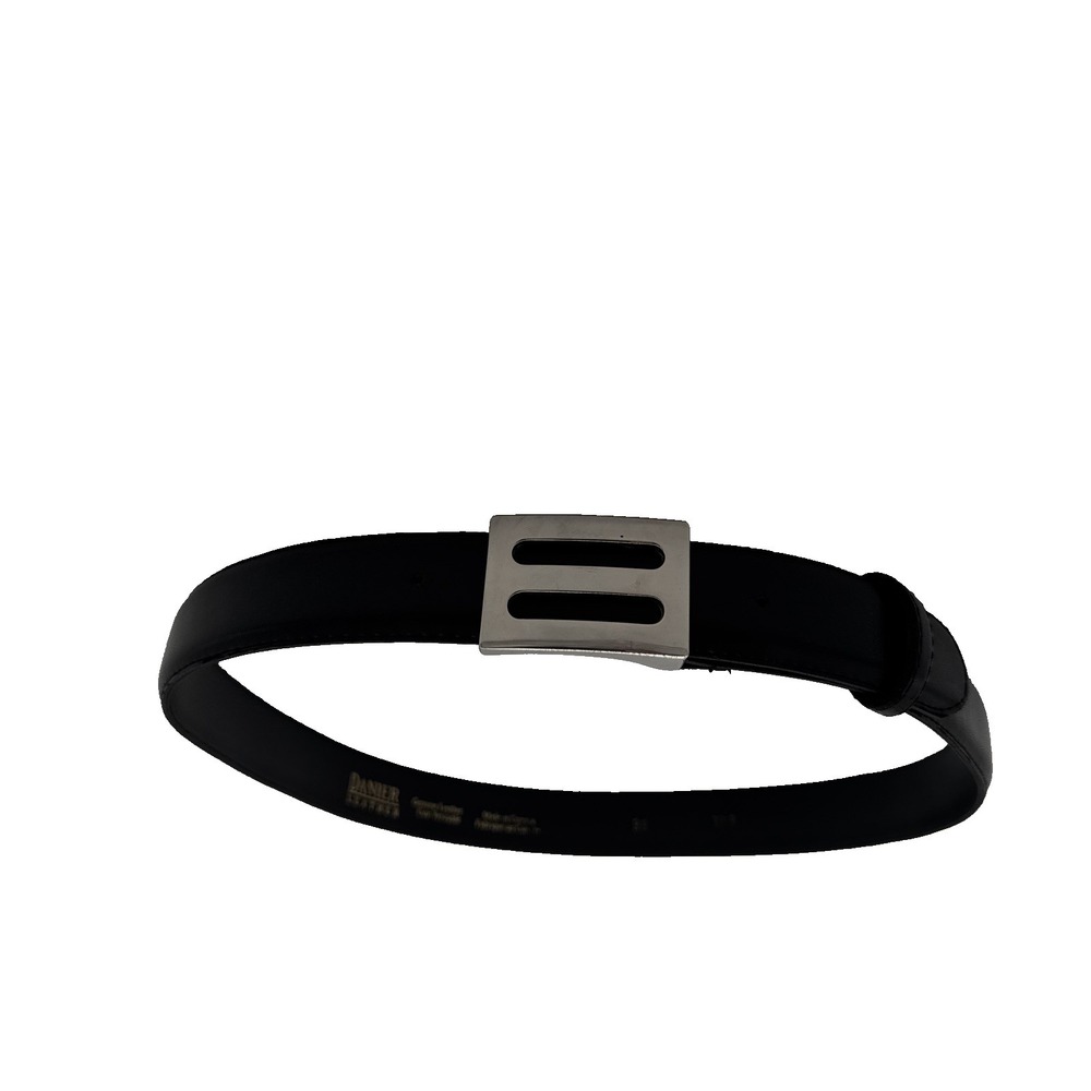 NEW Danier Black Genuine Leather Silver Push Pin mens Belt Size 36‎